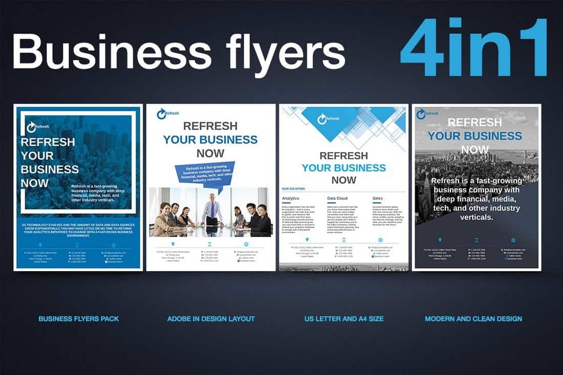 4 In 1 Multipurpose Business Flyer Pack