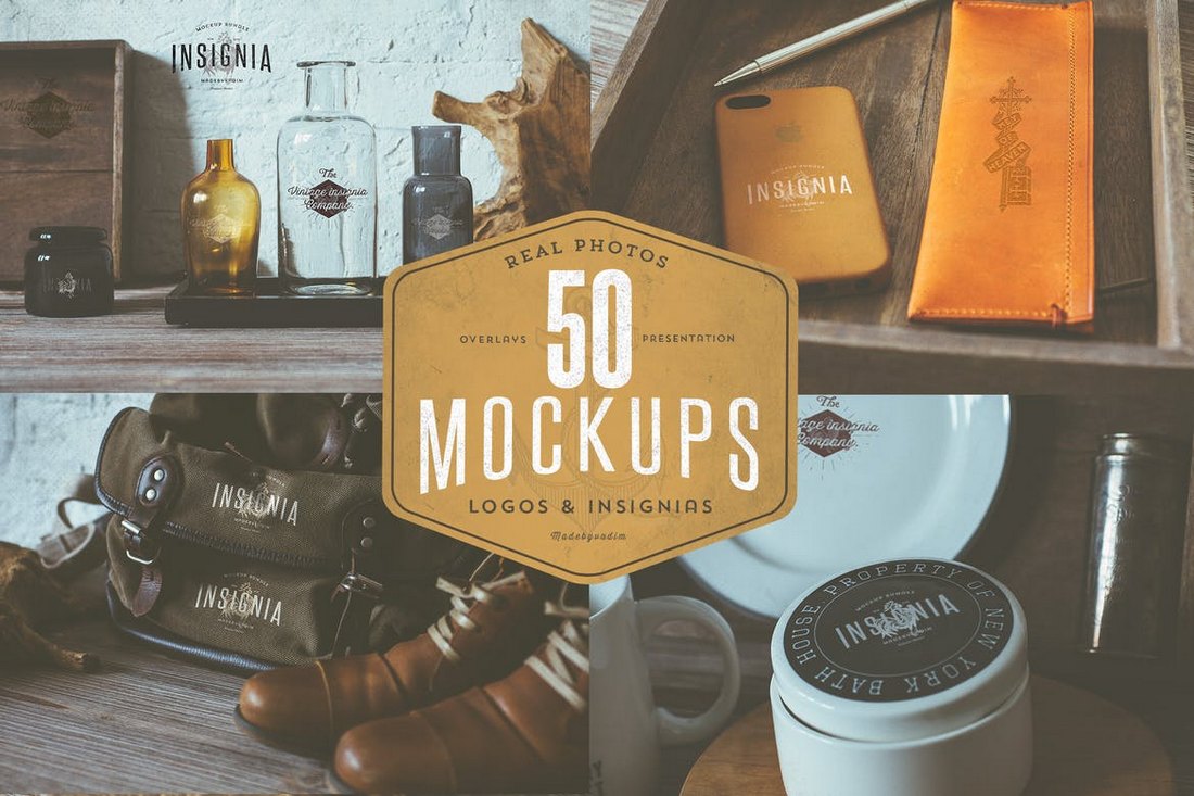 50 Logo Overlay Mockup Templates