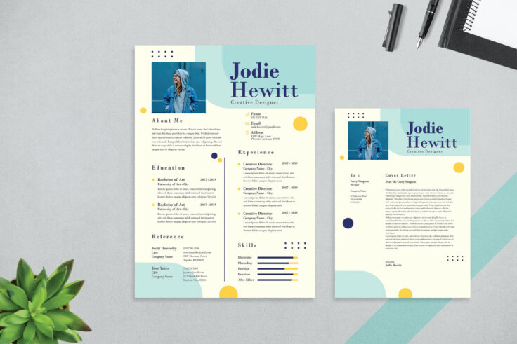 View Information about Blue & Yellow Resume Template
