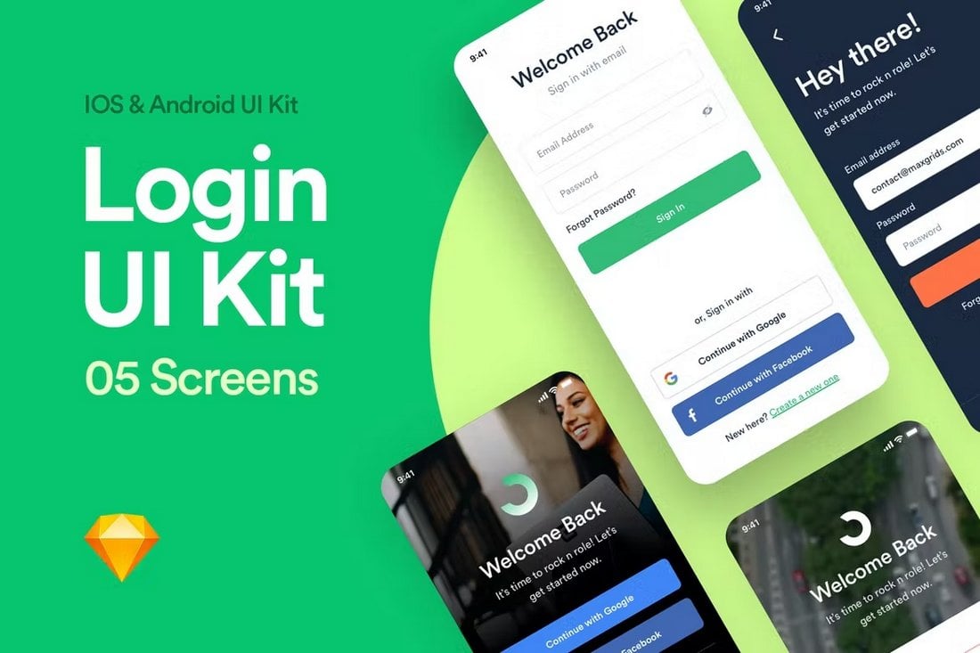 App Login Screen UI Design Templates