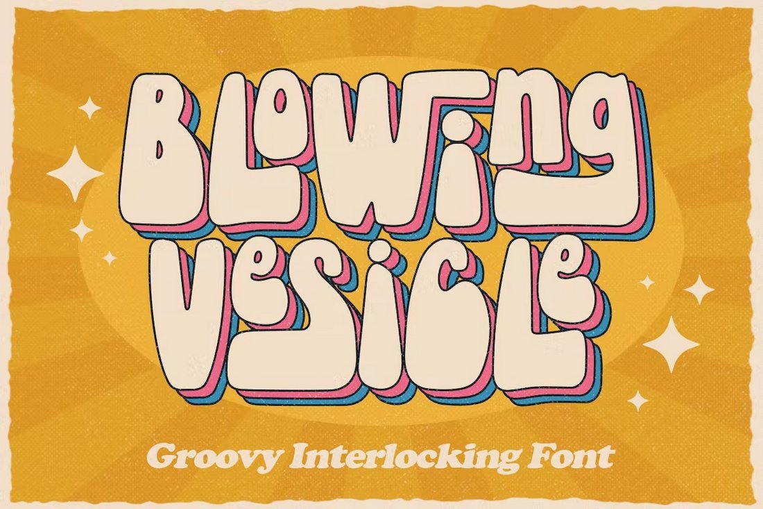 Blowing Vesicle - Groovy Retro Font