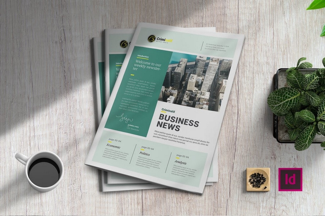 Business News InDesign Newsletter Template