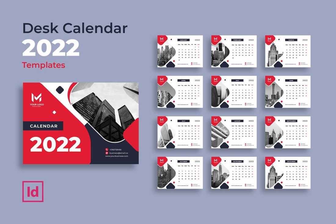 Corporate InDesign Desk Calendar Template