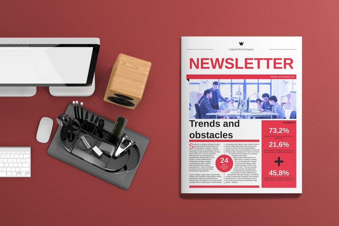 Corporate Newsletter Template for InDesign