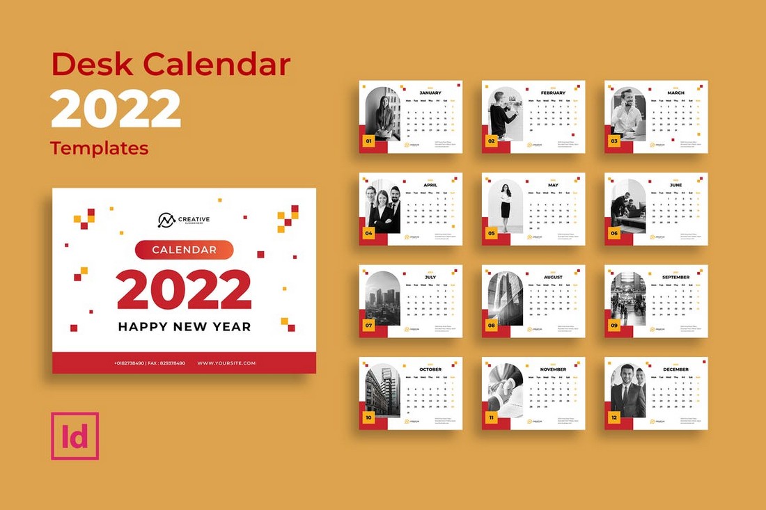 Creative Agency InDesign Desk Calendar Template