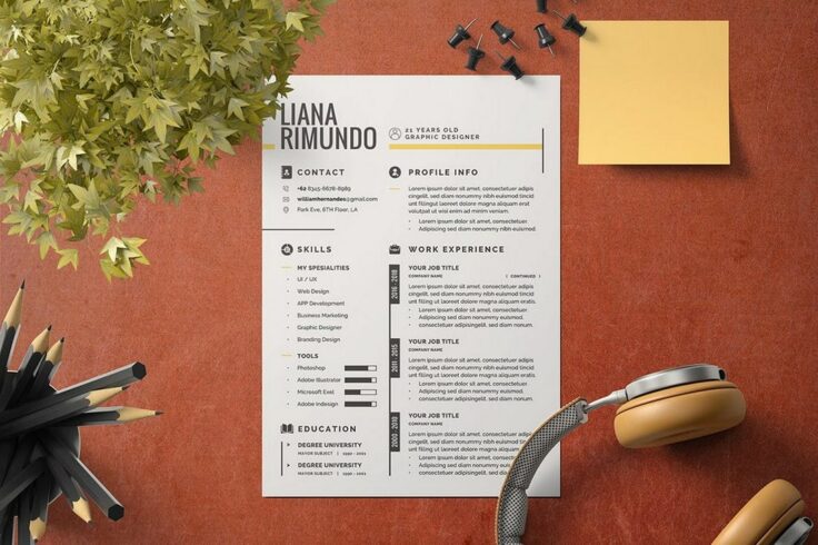 View Information about Yellow & Grey Resume Template