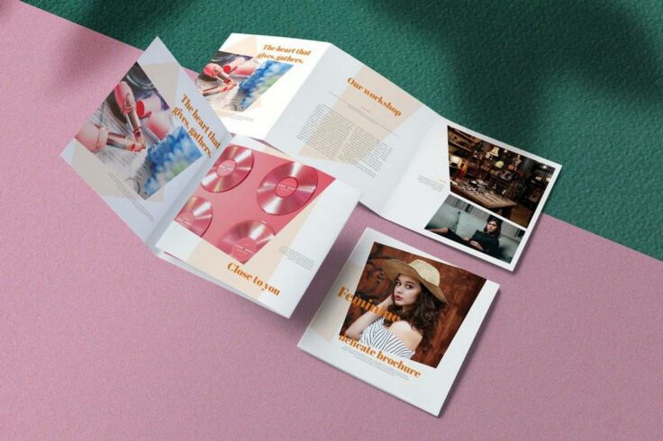 View Information about Feminine Square Brochure Template