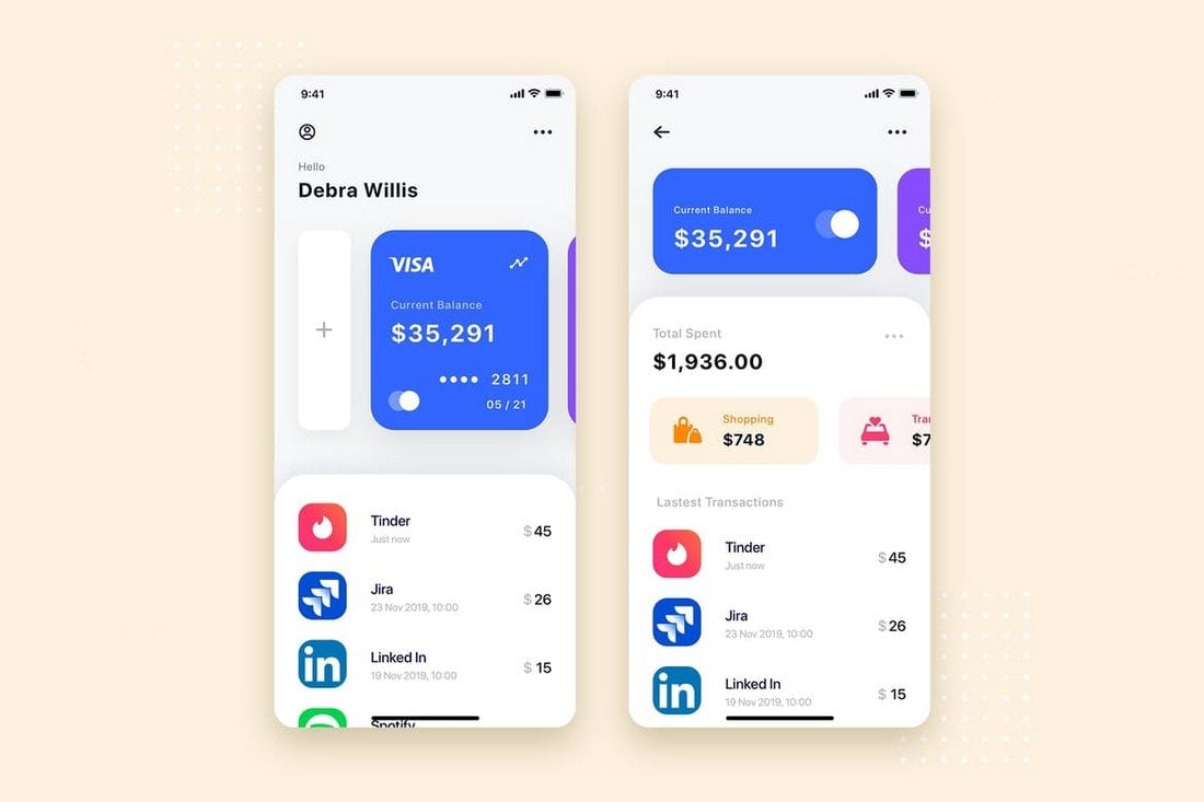 Financial App UI Design Templates