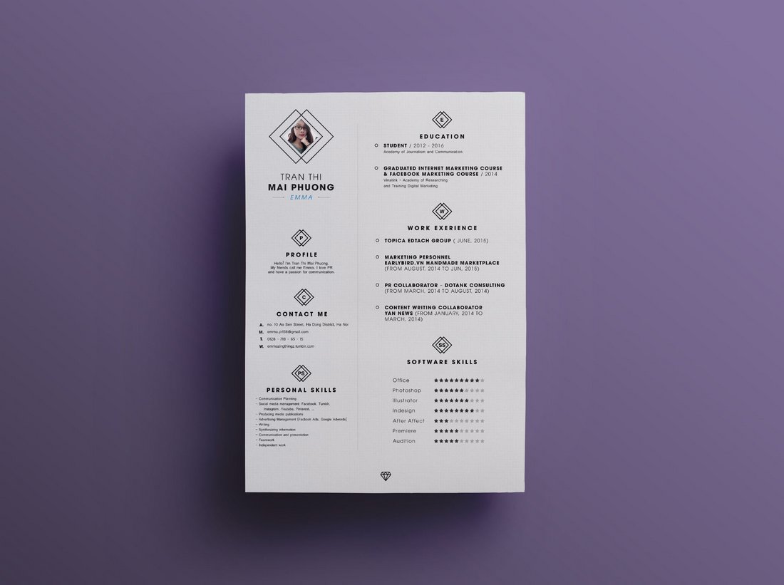 Free Neat Resume Template for Photoshop