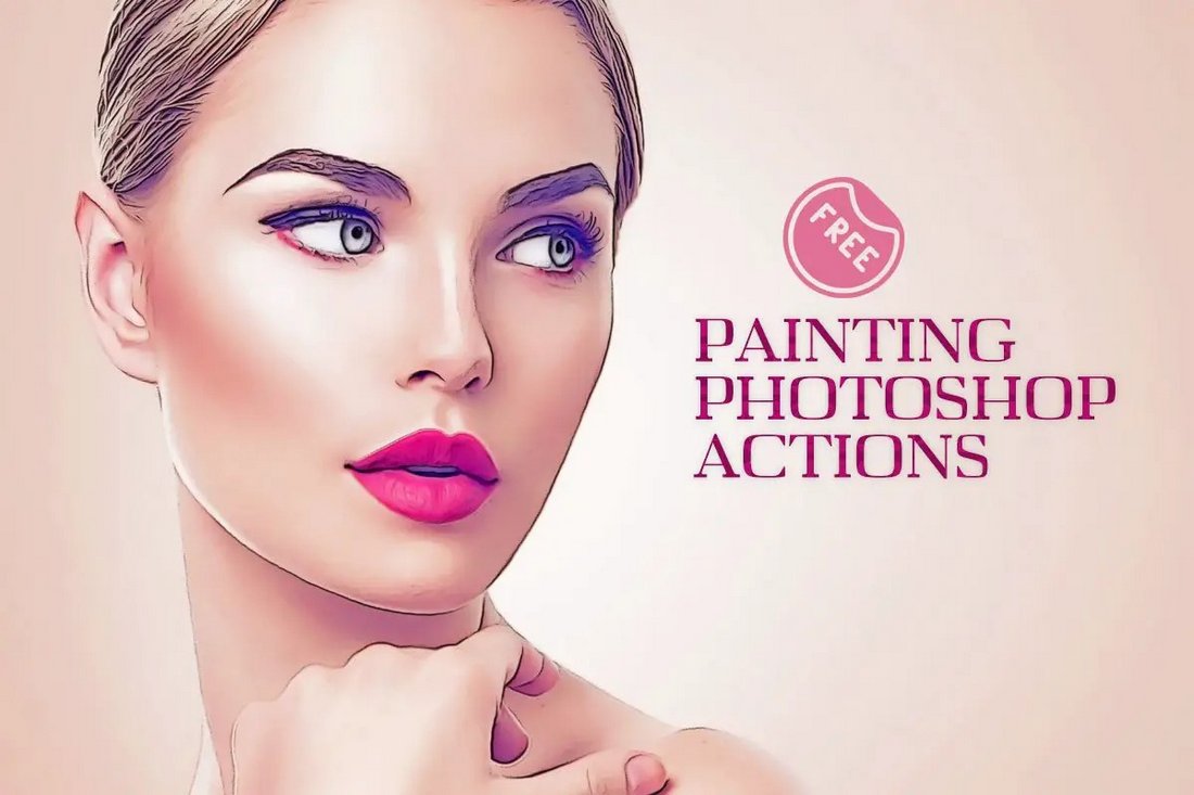 Free Oil Painting Cartoon Photoshop Actions