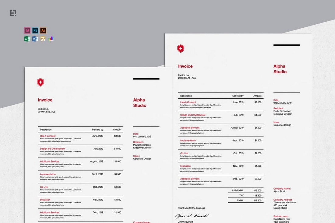 Invoice Pro - Clean Invoice Template For InDesign