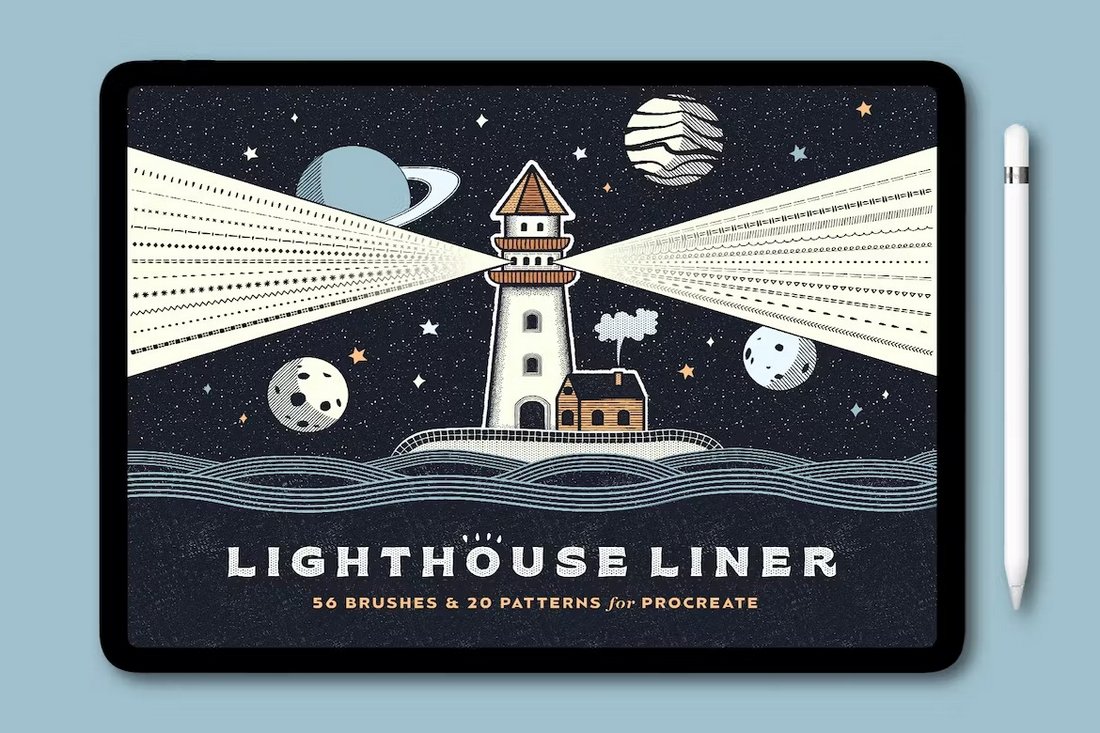 Lighthouse Liner Procreate Tattoo Designs Brushes