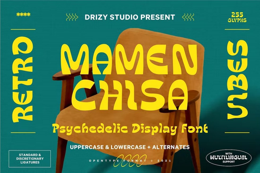 Mamenchisa - Psychedelic Display Font
