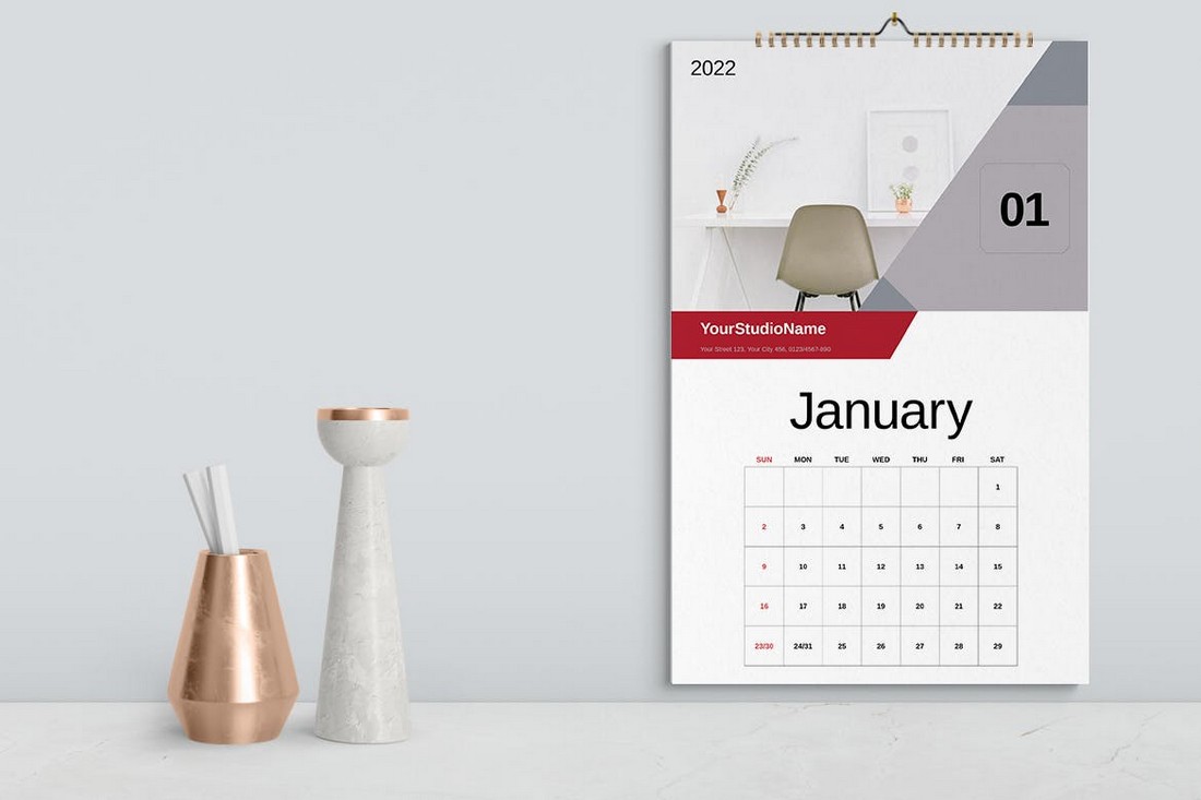 Minimal Corporate Wall Calendar Template