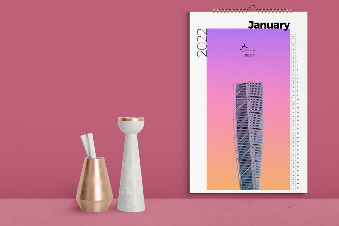 Minimal InDesign Wall Calendar Template