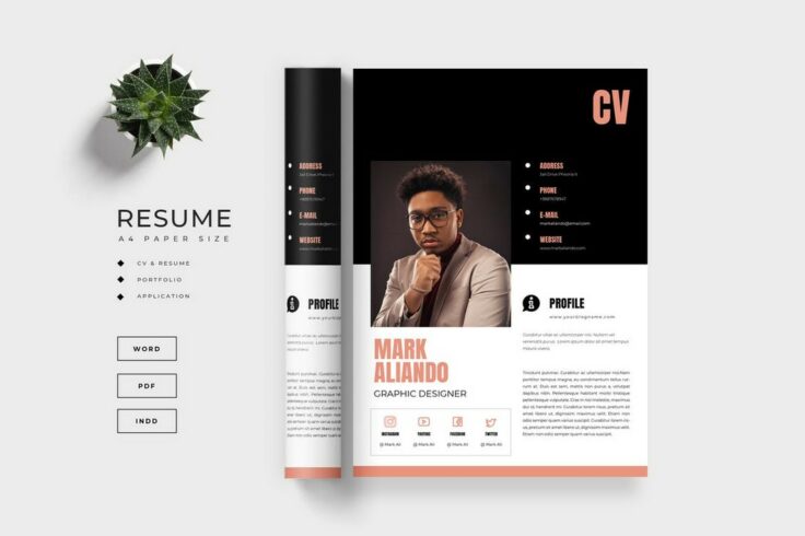 View Information about Stylish Black & Pink Resume Template