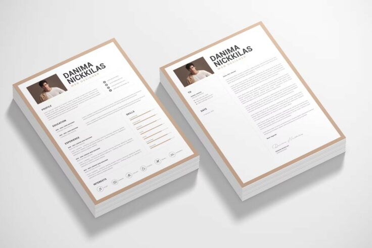 View Information about Brown Border Resume Template