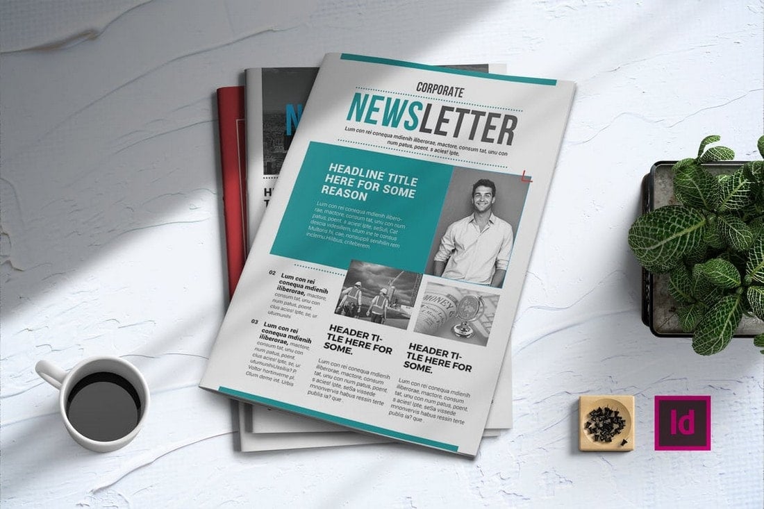 Simple Corporate InDesign Newsletter Template