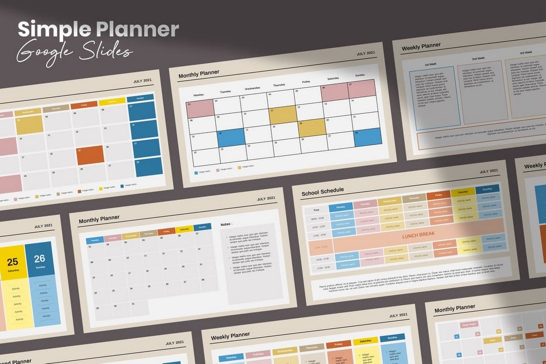 Simple Planner - Google Slides Template