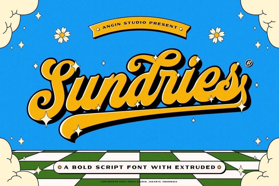 Sundries - Free 70s Bold Script Font