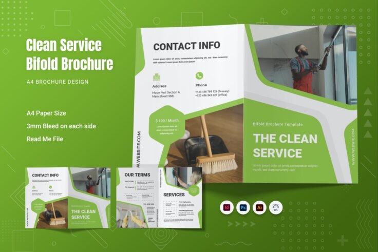View Information about Clean Service Brochure Template