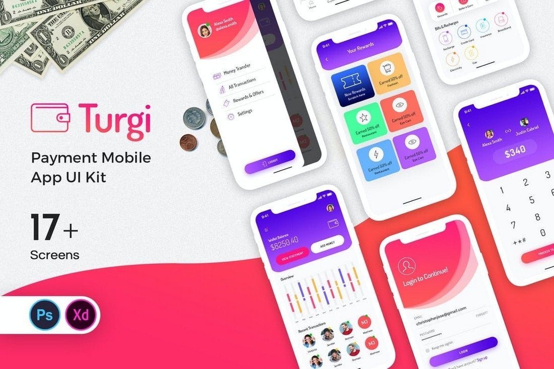 Turgi - Payment Mobile App UI Kit