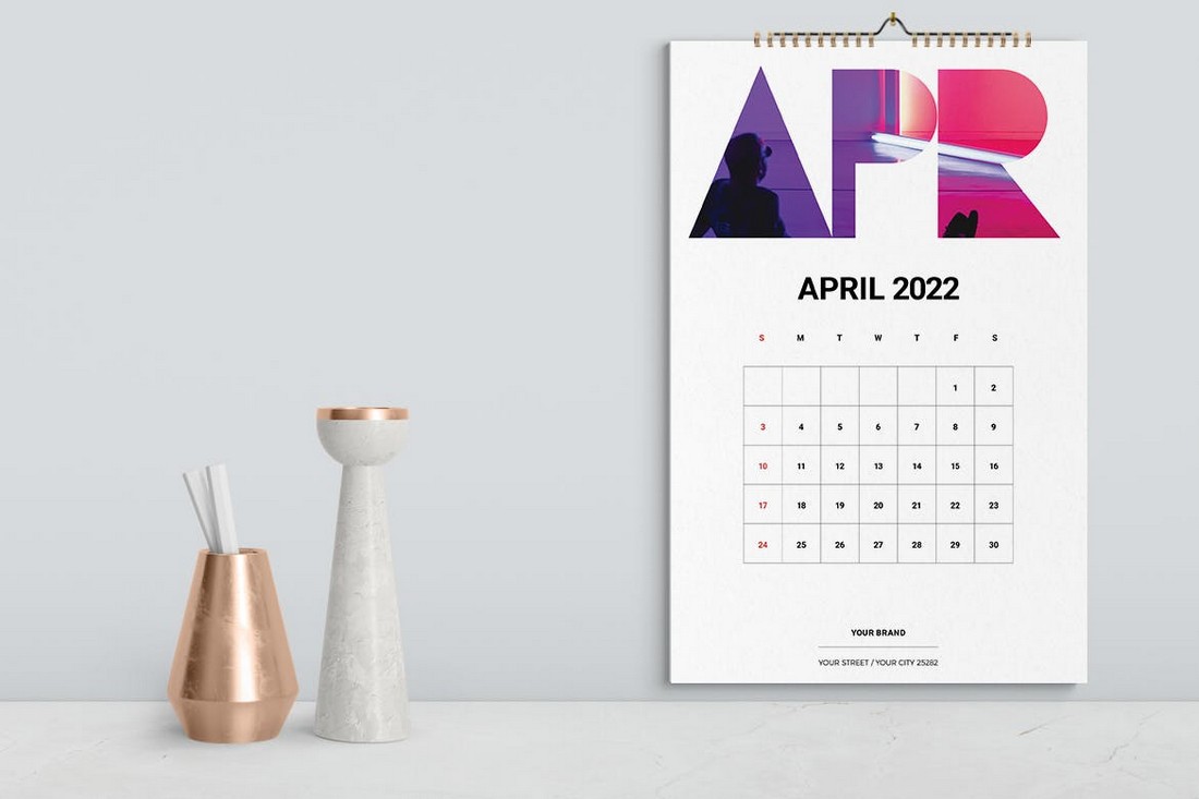 Typography Wall Calendar InDesign Template