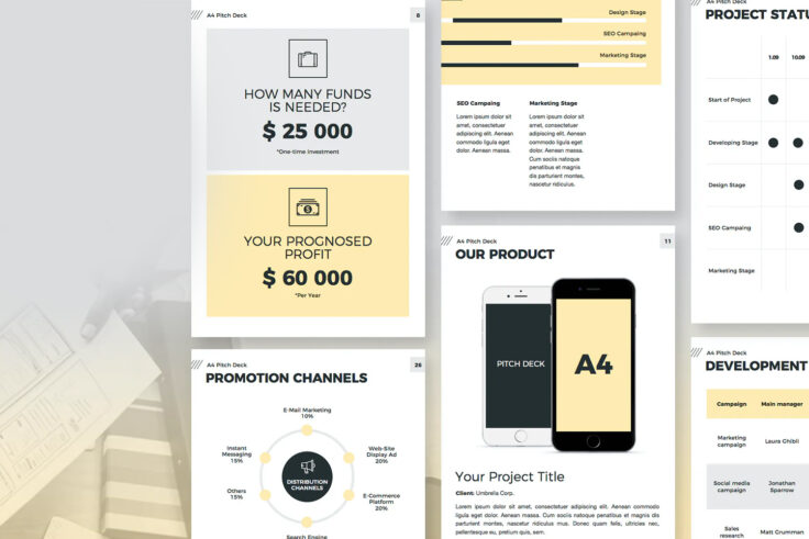 View Information about A4 Vertical Pitch Deck Template