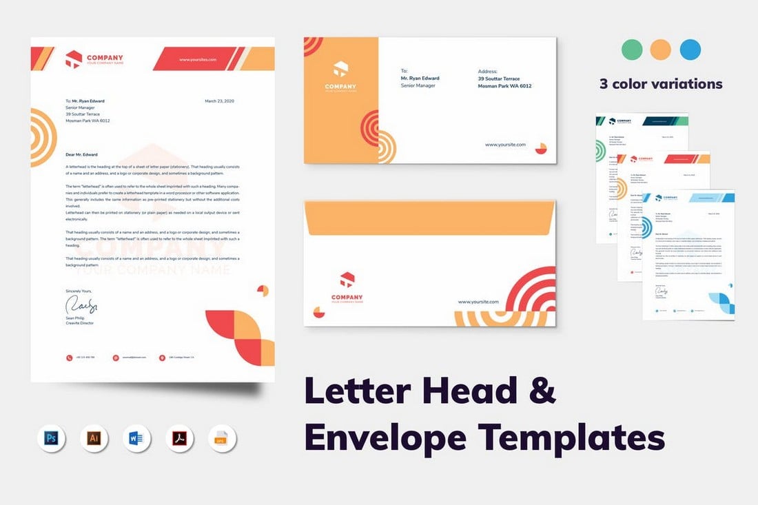 Word Letterhead & Envelope Template Kit